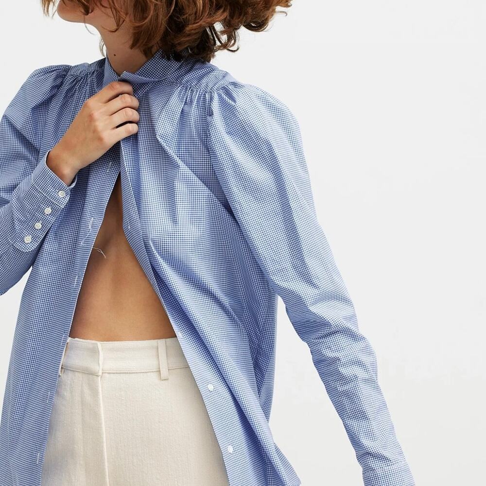BRITT SISSECK Anna Bright Blue Check (Gingham) Button Down Shirt